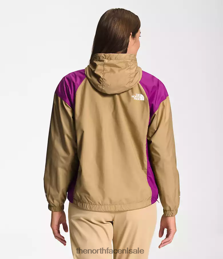 vrouwen hydrenaline jas 2000-25\\ lengte The North Face P464ZN674 kleding kaki steen/paarse cactusbloem/gardenia wit